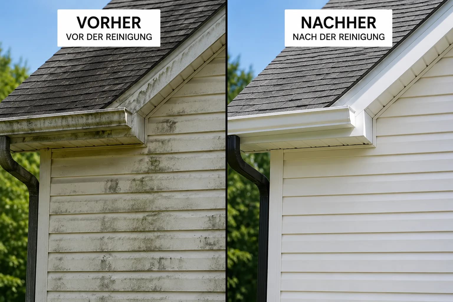 Fassadenreinigung am Haus